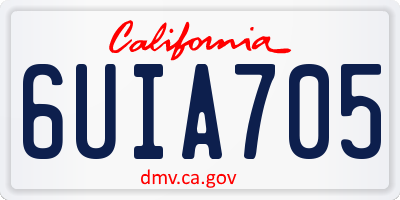 CA license plate 6UIA705