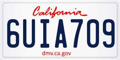 CA license plate 6UIA709