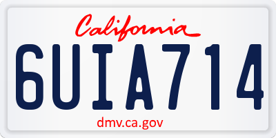 CA license plate 6UIA714