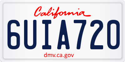CA license plate 6UIA720