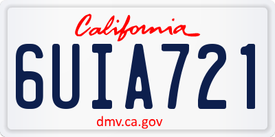 CA license plate 6UIA721