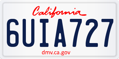 CA license plate 6UIA727
