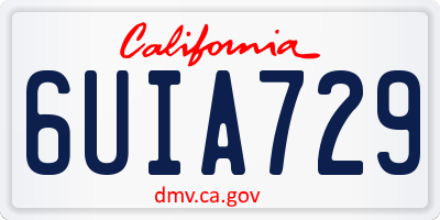 CA license plate 6UIA729