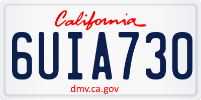 CA license plate 6UIA730