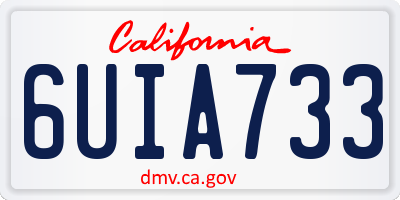 CA license plate 6UIA733