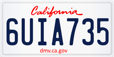 CA license plate 6UIA735