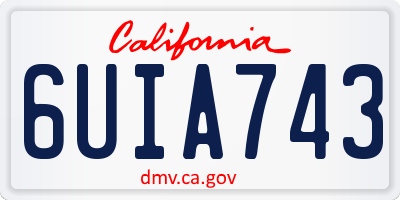 CA license plate 6UIA743