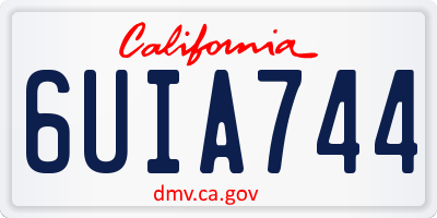CA license plate 6UIA744