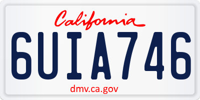 CA license plate 6UIA746