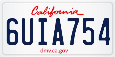 CA license plate 6UIA754