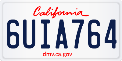 CA license plate 6UIA764