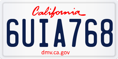 CA license plate 6UIA768