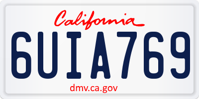 CA license plate 6UIA769