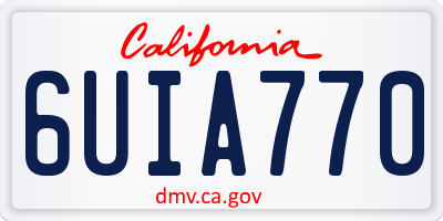 CA license plate 6UIA770