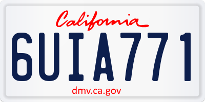 CA license plate 6UIA771
