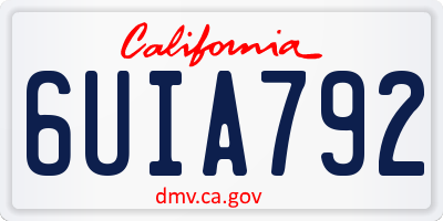 CA license plate 6UIA792