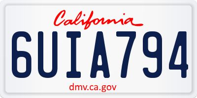 CA license plate 6UIA794
