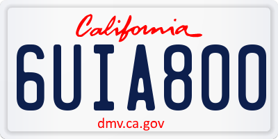 CA license plate 6UIA800