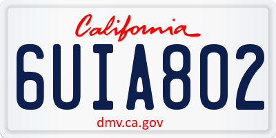 CA license plate 6UIA802