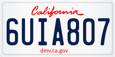 CA license plate 6UIA807