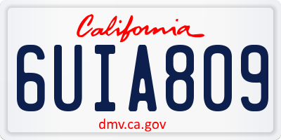 CA license plate 6UIA809