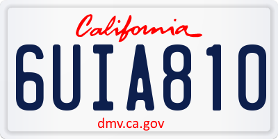 CA license plate 6UIA810