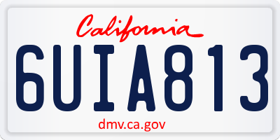 CA license plate 6UIA813