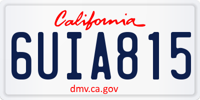 CA license plate 6UIA815