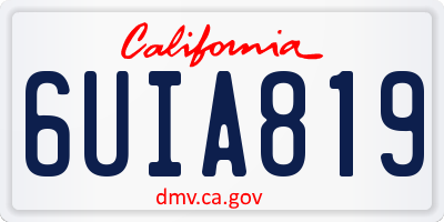 CA license plate 6UIA819