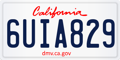 CA license plate 6UIA829
