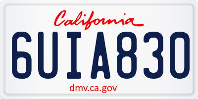 CA license plate 6UIA830
