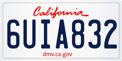 CA license plate 6UIA832