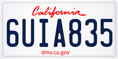 CA license plate 6UIA835