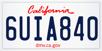 CA license plate 6UIA840