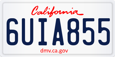 CA license plate 6UIA855