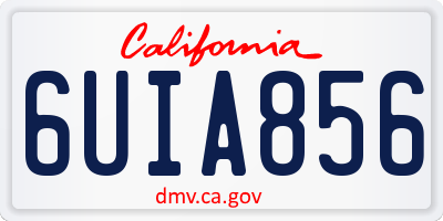 CA license plate 6UIA856