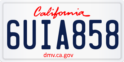 CA license plate 6UIA858