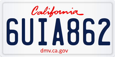 CA license plate 6UIA862