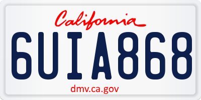 CA license plate 6UIA868