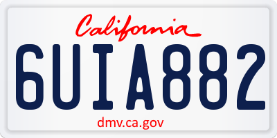 CA license plate 6UIA882