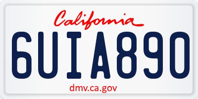 CA license plate 6UIA890