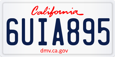 CA license plate 6UIA895