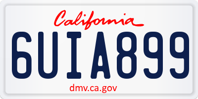 CA license plate 6UIA899