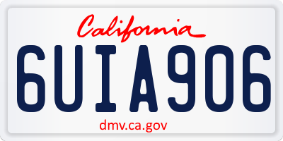 CA license plate 6UIA906