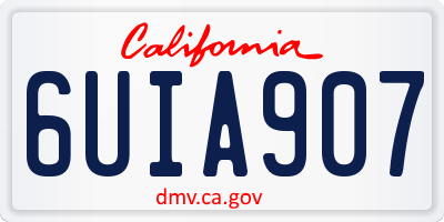 CA license plate 6UIA907