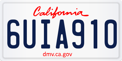 CA license plate 6UIA910