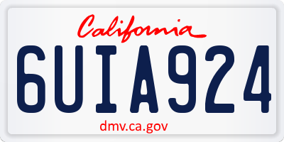 CA license plate 6UIA924
