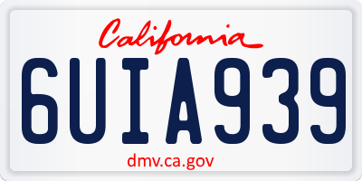 CA license plate 6UIA939