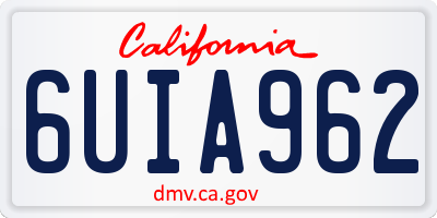 CA license plate 6UIA962