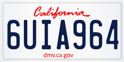 CA license plate 6UIA964